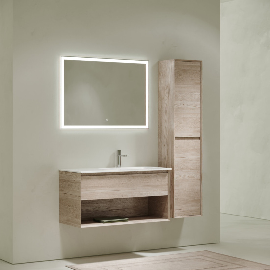 Тумба с раковиной Sancos Marmi 2.0 100 дуб галифакс натуральный правая, MR2.0100REG