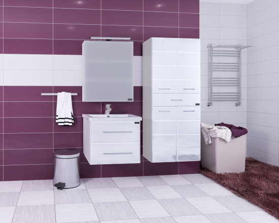 Зеркало-шкаф СанТа Стандарт 55 фацет, свет