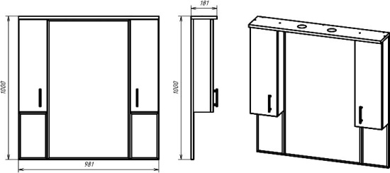 Мебель для ванной Misty Амбра 100 2 двери, 2 ящика