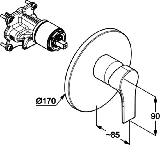 Смеситель для душа Kludi Zenta SL 486550565