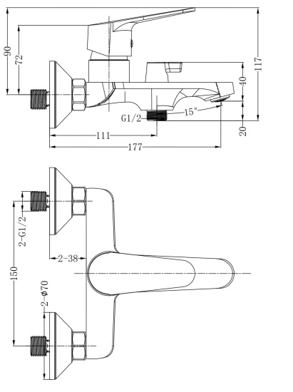 Смеситель для ванны Esko Colombo COL54-2