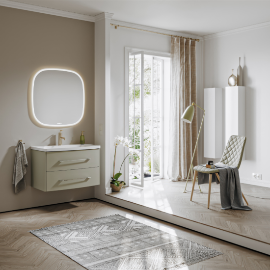 Тумба с раковиной Aqwella 5 stars Neringa 80 шалфей зеленый