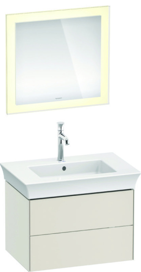 Тумба с раковиной Duravit White Tulip 75 2 ящика, скандинавский белый шелковисто-матовый