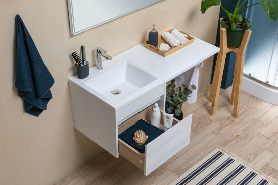 Тумба с раковиной Aquanet Токио 48 1 ящик