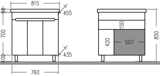 Тумба с раковиной СанТа Лондон 80 напольная