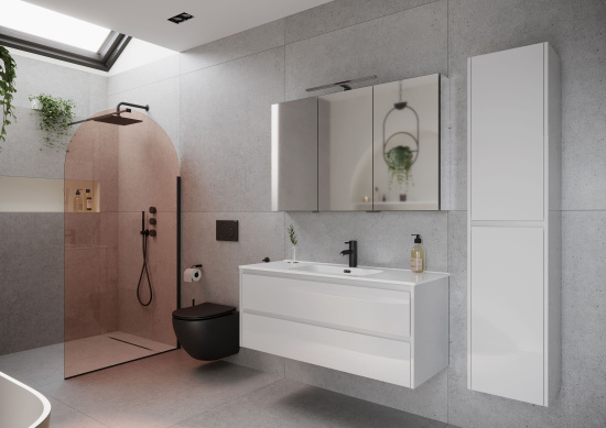 Тумба с раковиной Sancos Libra 120 белый глянец