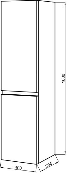 Пенал Cerutti SPA Романья grey 40 правый подвесной