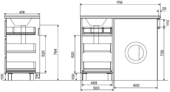 Мебель для ванной Эстет Dallas Luxe 115 напольная, 3 ящика
