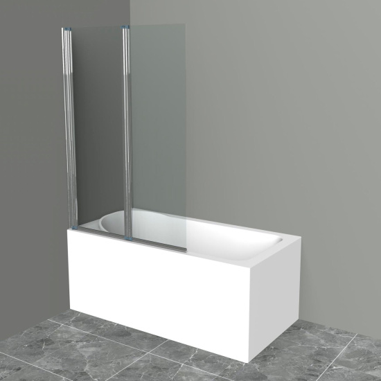 Шторка на ванну BelBagno Uno V-2-100/150-C-Cr стекло прозрачное