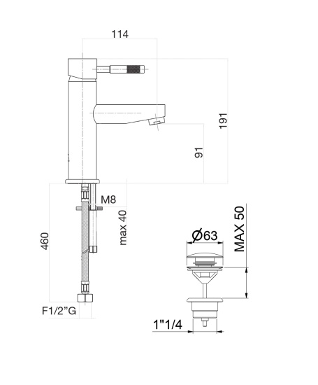 Смеситель для раковины Fiore Xenon 44CR5271, хром