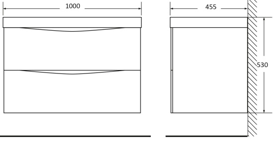Тумба с раковиной BelBagno Acqua 100 подвесная, robere nature grigio
