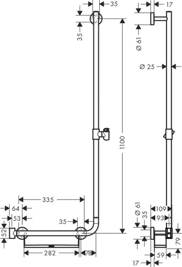 Душевая штанга Hansgrohe Unica 26404400 110 см
