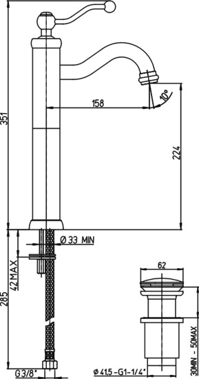 Смеситель для раковины Paini Duomo 88CR211LLSSR