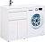 Тумба с раковиной Aquanet Токио 120 L белая напольная, 1 ящик, 2 дверцы