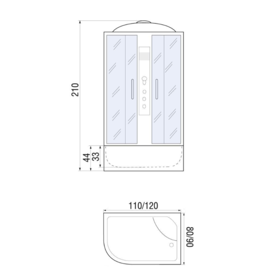 Душевая кабина River Dunay 120/90/44 ТН R