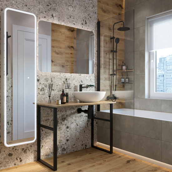 Консоль Diwo Элиста 100 светлое дерево, с раковиной Moduo 55 Leaf