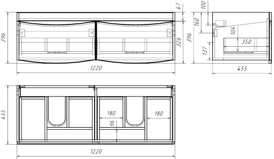 Тумба с раковиной Бриклаер Вега 125 белая