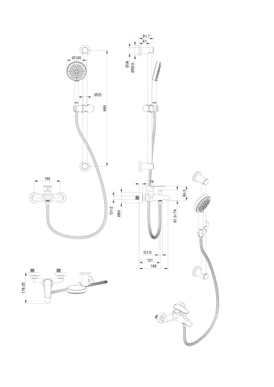 Смеситель для ванны Wonzon & Woghand Alfa WW-AE3205-BG