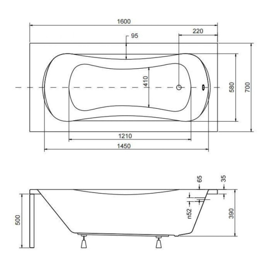 Акриловая ванна Besco Aria 160