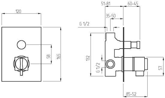 Смеситель для ванны Migliore Kvant 25405, термостат
