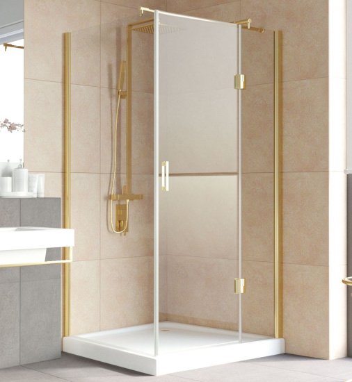 Душевой уголок Vegas Glass AFP-Fis Lux 120*90 09 01 R профиль золото, стекло прозрачное