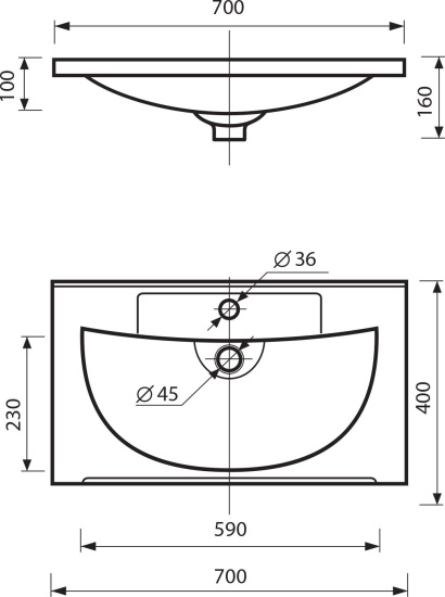 Мебель для ванной Misty Тондо 70
