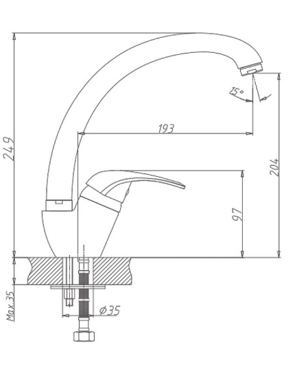 Смеситель для кухни Haiba HB4103