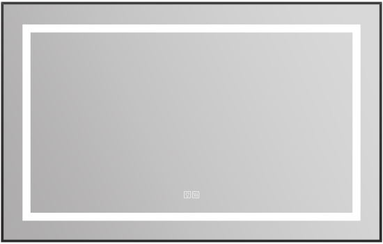 Зеркало BelBagno Kraft SPC-KRAFT-1085-685-TCH-WARM-NERO черное, с подсветкой и подогревом
