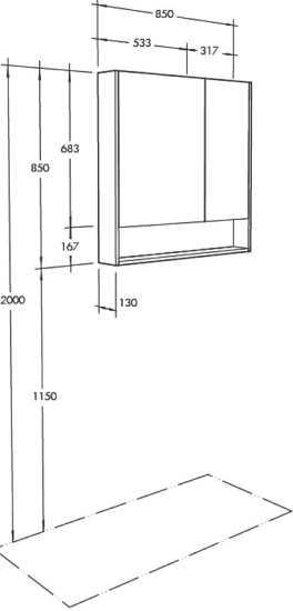 Зеркало-шкаф Aquaton Сканди 90 дуб верона