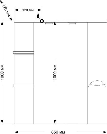 Зеркало Misty Жасмин 85 R с подсветкой, розовая эмаль