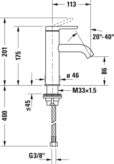 Смеситель для раковины Duravit C.1 C11020002010 хром