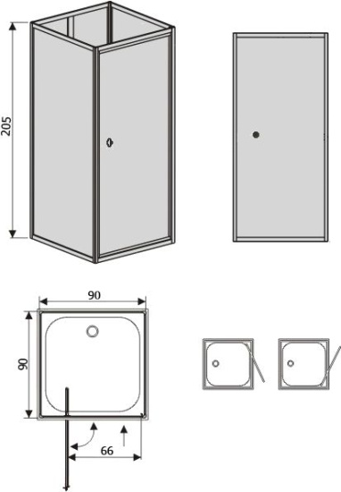 Душевая кабина RGW Andaman OLB-207 90 см, профиль хром