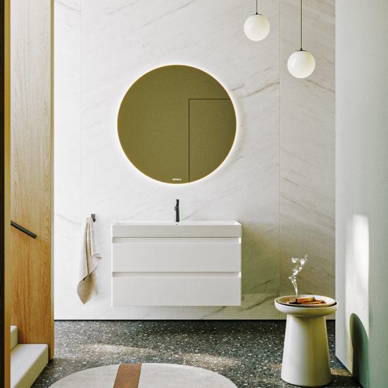 Тумба с раковиной Aqwella 5 stars Geometria 100 подвесная, 2 ящика, белая