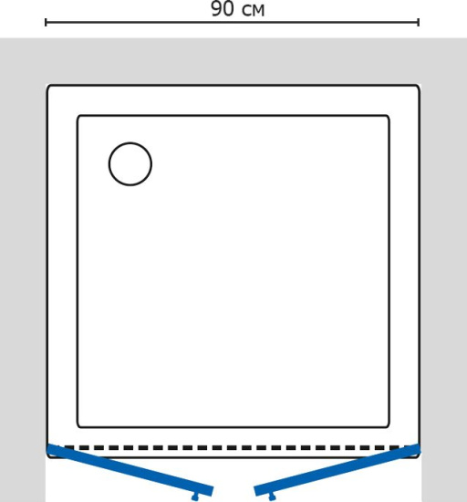 Душевая дверь в нишу GuteWetter Lux Door GK-002 90 см стекло бесцветное, фурнитура хром