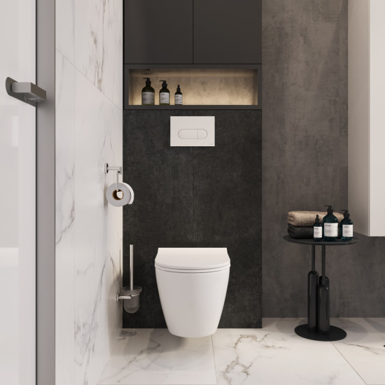 Инсталляция с унитазом VitrA Mia Round 9873B003-7201 с кнопкой хром