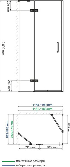 Душевой уголок Wasserkraft Aller 10H07L 120x90 см