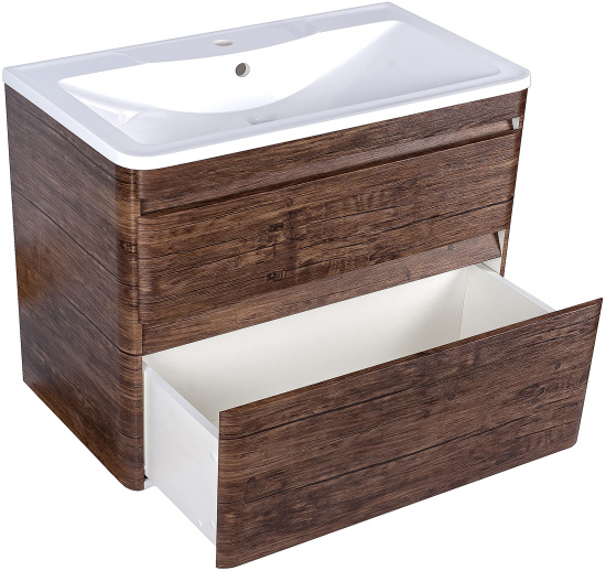 Тумба с раковиной Style Line Атлантика 90 Люкс Plus, подвесная, старое дерево