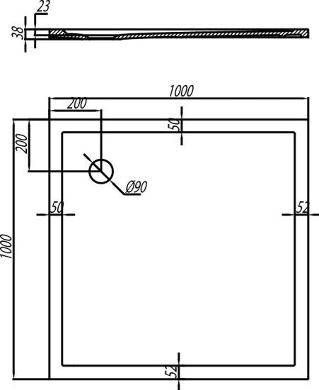 Поддон для душа AQUATON Калифорния 100x100