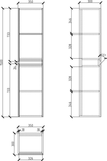Шкаф-пенал BelBagno Pietra 150 stucco cemento