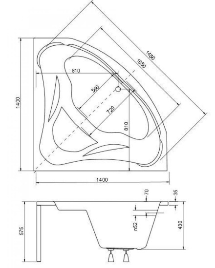 Акриловая ванна Besco Mia 140