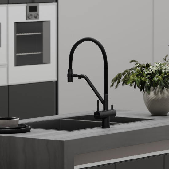 Смеситель для кухни Sancos Dora SC4003MB, матовый черный