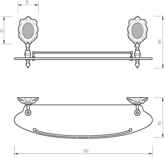 Полка Migliore Cleopatra 16636 бронза