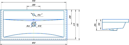 Тумба с раковиной Corozo Юта 100 напольная