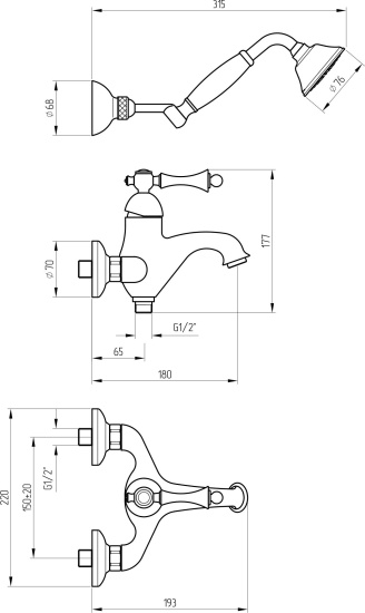 Смеситель для ванны Migliore Bomond 30649 хром