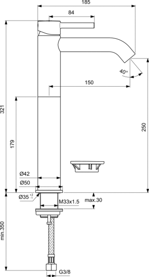 Смеситель для раковины Ideal Standard Ceraline BC269AA