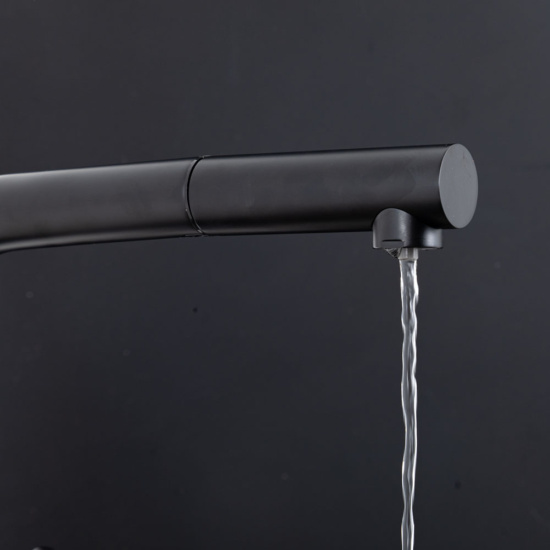 Смеситель для кухни Gappo G4397-76 с выдвижным изливом, черный