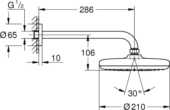 Верхний душ Grohe Tempesta 210 26411000