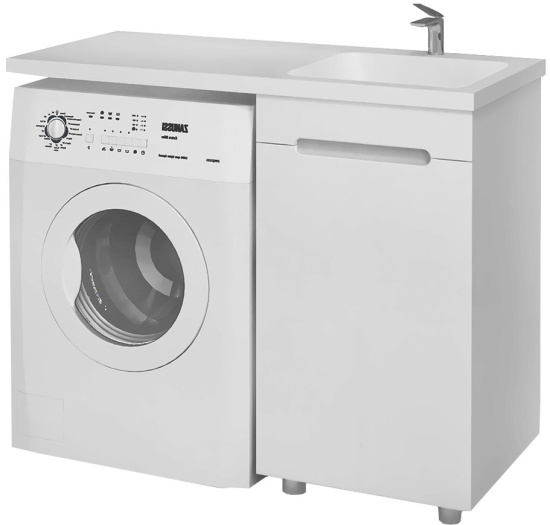 Тумба с раковиной Raval Forte 110 R, под стиральную машину