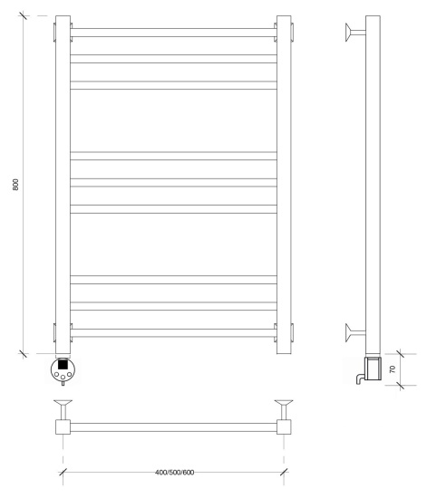 Полотенцесушитель электрический Secado Модена 80/50 L, хром