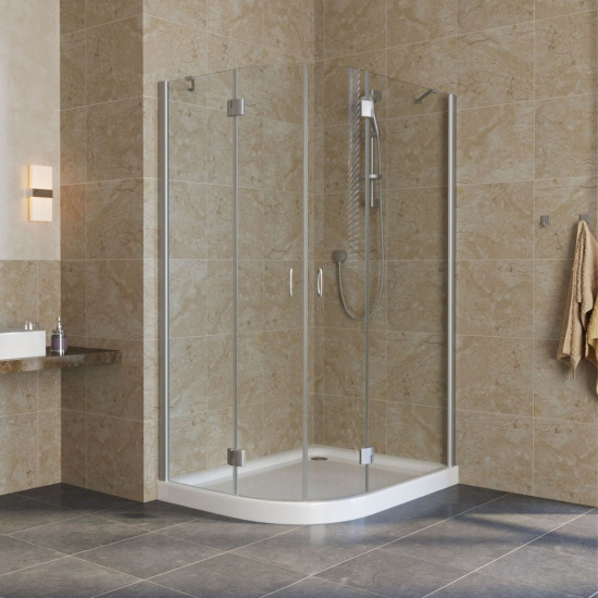 Душевой уголок Vegas Glass AFS-F Lux 120*100 07 01 R профиль матовый хром, стекло прозрачное